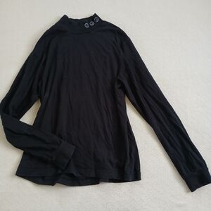 urban outfitters ♡ smiley mock neck black long sleeve shirt